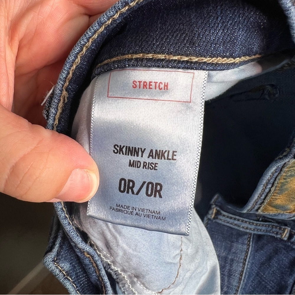 Express Skinny Ankle Stretch Mid Rise Ripped Jeans - Picture 9 of 11